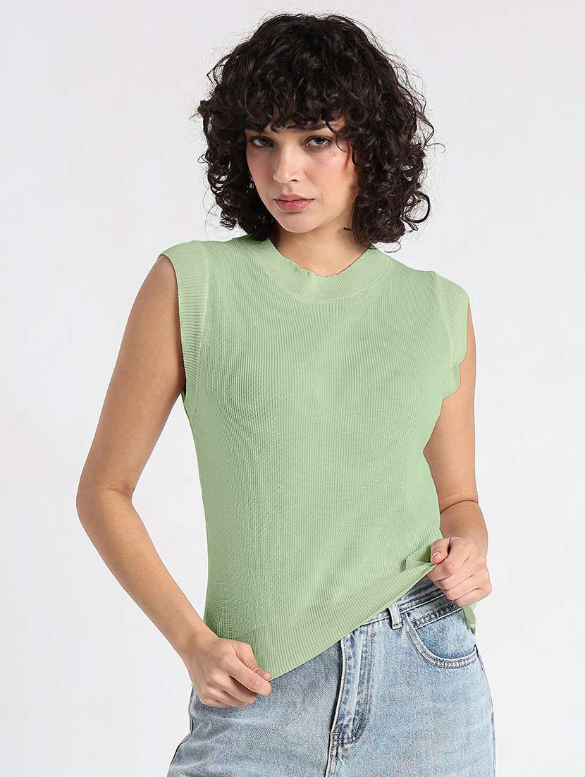 women solid sleeveless regular top - 22086392 -  Standard Image - 1