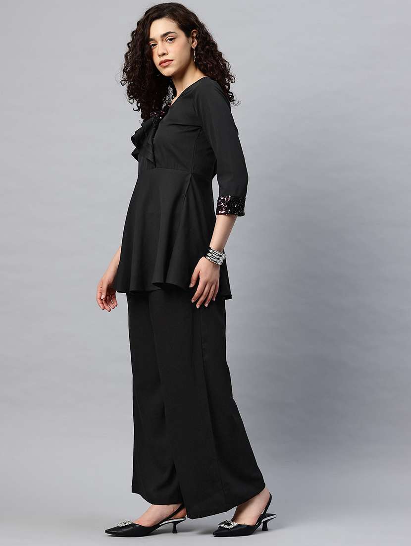 women sequined top and palazzo co-ord set - 22086408 - Standard Image - 1