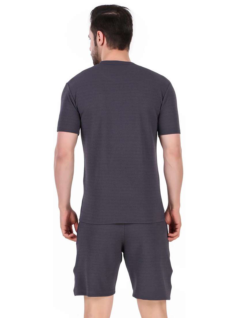men solid shorts & t-shirt athleisure set - 22086433 - Standard Image - 1