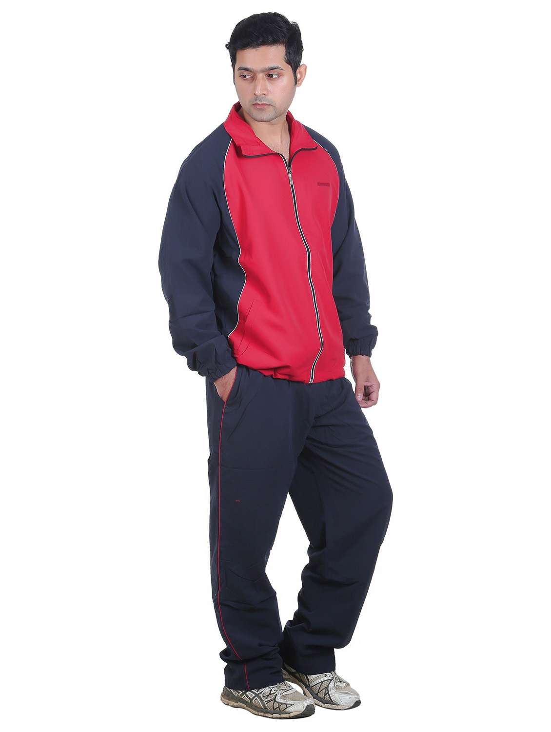 men color block long sleeve full length track suit - 22086461 -  Standard Image - 1