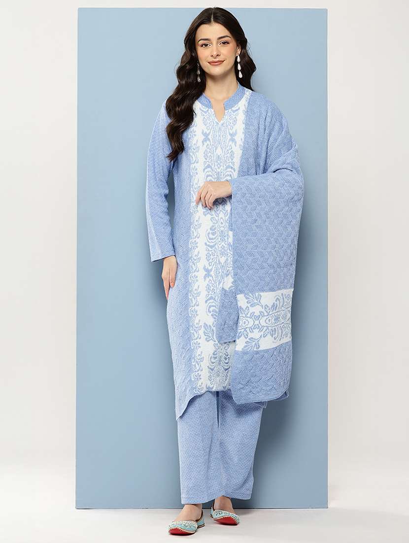 Women Self Design Long Sleeve Kurta Pant With Dupatta Set - 22086505 -  Standard Image - 1