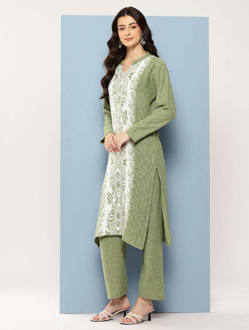 women self design long sleeve kurta pant with dupatta set - 22086507 -  Standard Image - 1