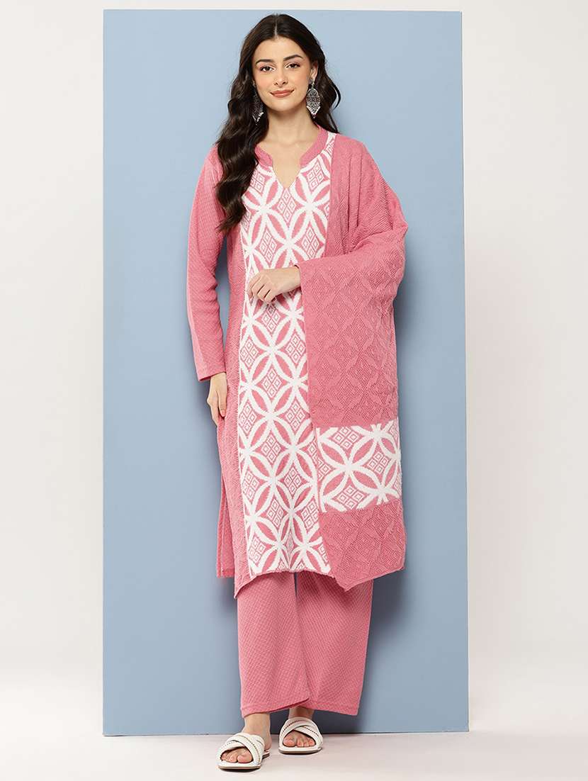 women self design long sleeve kurta pant with dupatta set - 22086511 -  Standard Image - 1