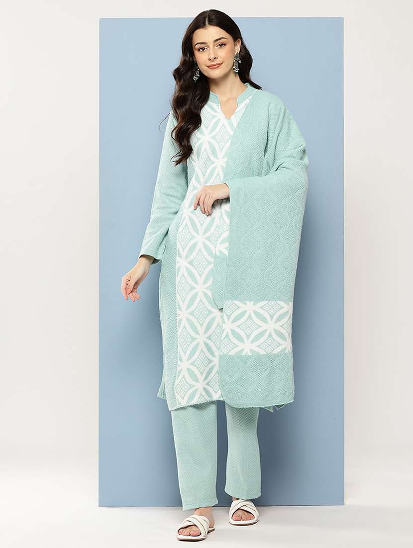 women self design long sleeve kurta pant with dupatta set - 22086514 -  Standard Image - 1