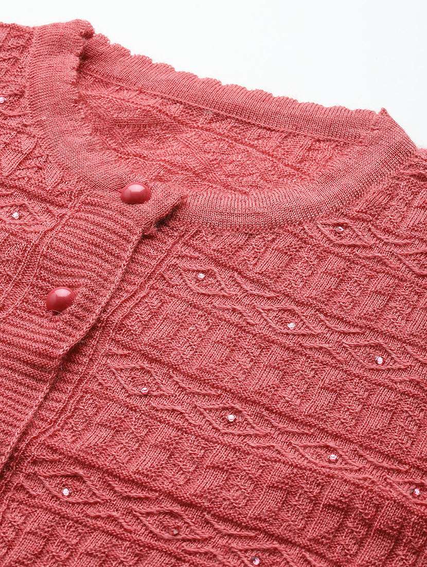 women self designed long sleeve cardigan - 22086520 -  Standard Image - 4