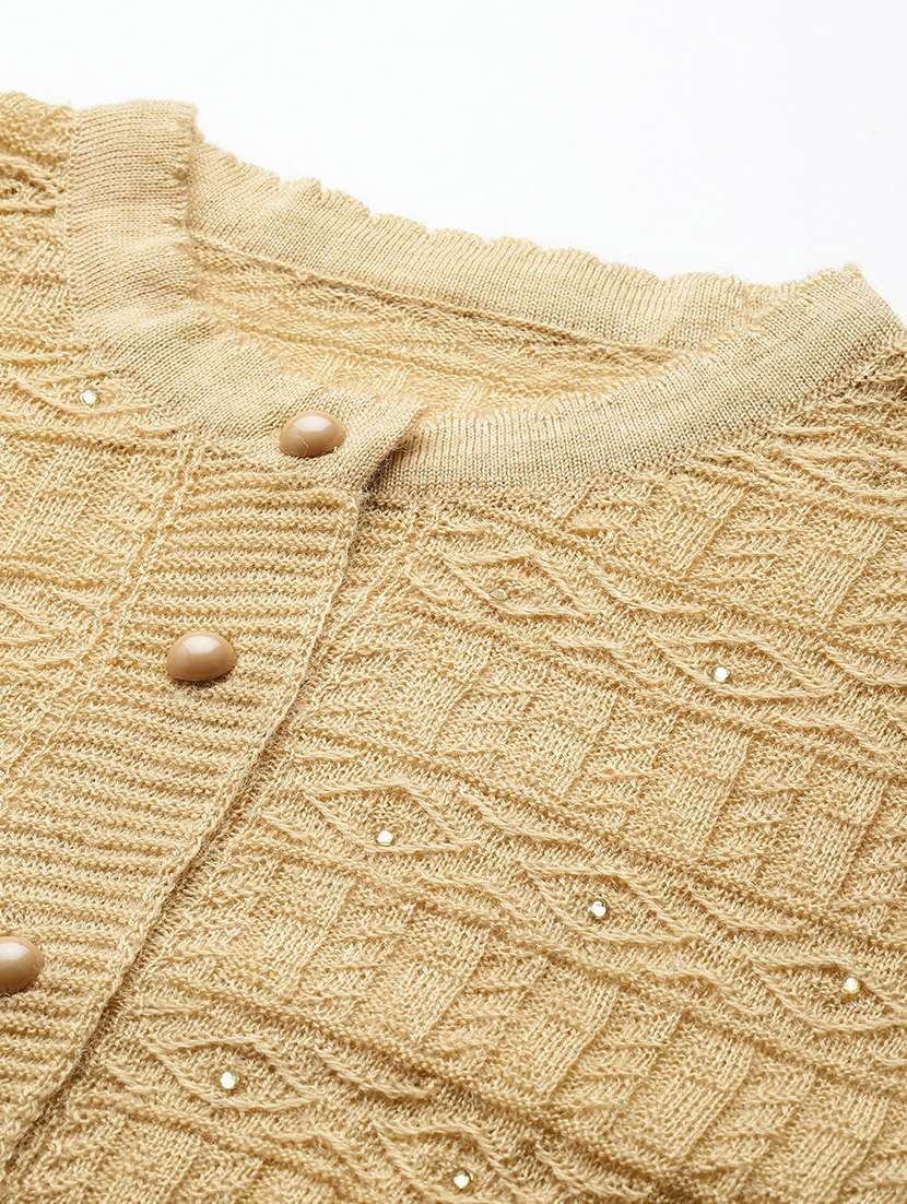 women self designed long sleeve cardigan - 22086521 -  Standard Image - 4