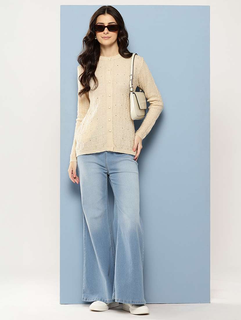 women self designed long sleeve cardigan - 22086522 -  Standard Image - 4