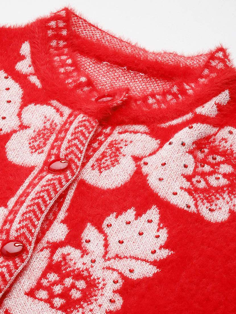 women self designed sleeveless cardigan - 22086524 -  Standard Image - 4