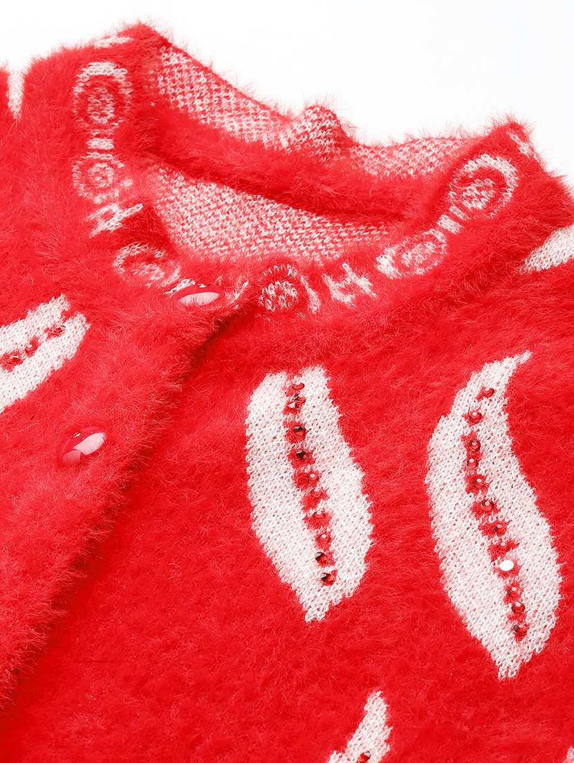 women self designed sleeveless cardigan - 22086542 -  Standard Image - 4