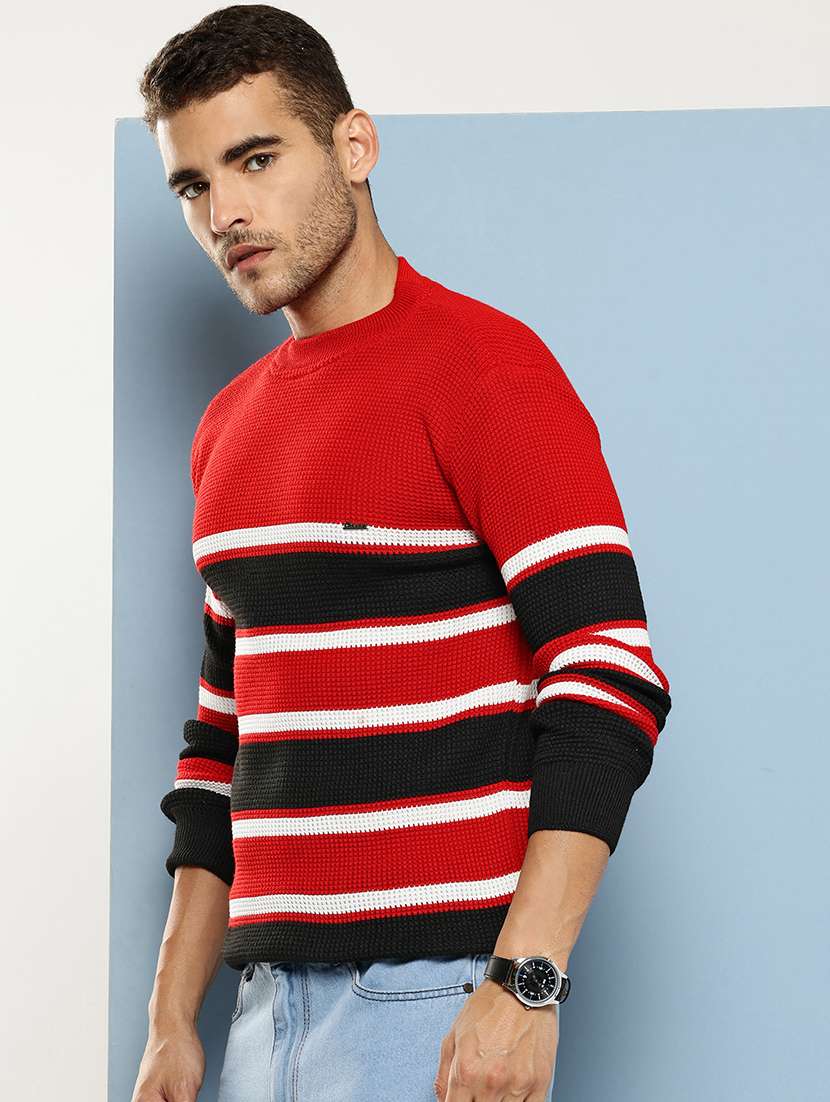 men striped long sleeve regular fit pullover  - 22086570 -  Standard Image - 1