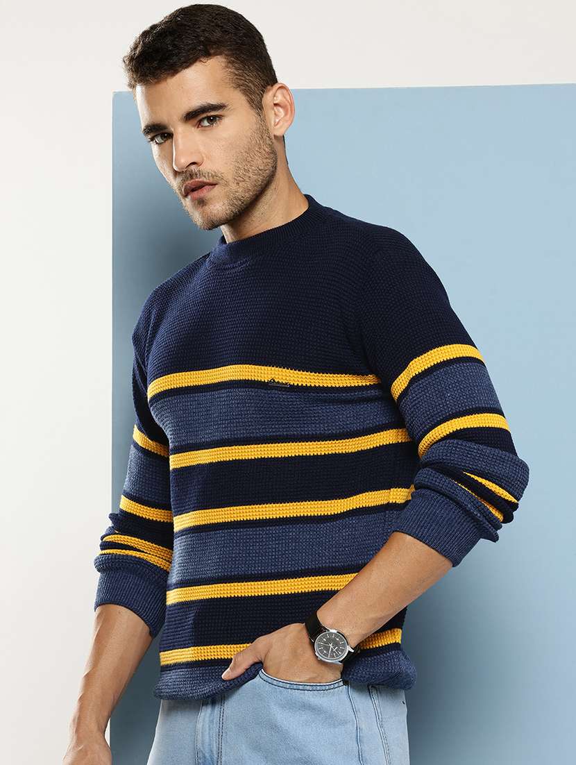 men striped long sleeve regular fit pullover  - 22086571 -  Standard Image - 1