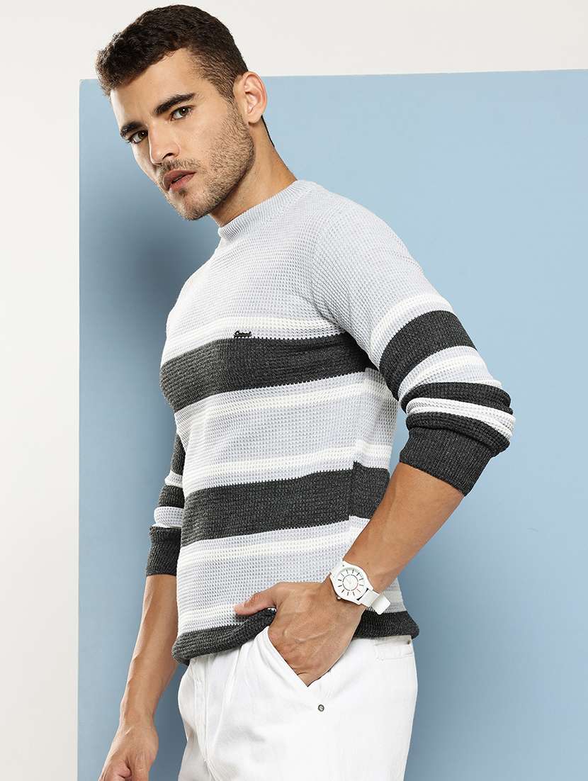 men striped long sleeve regular fit pullover  - 22086572 -  Standard Image - 1