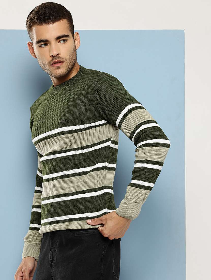 men striped long sleeve regular fit pullover  - 22086573 -  Standard Image - 1