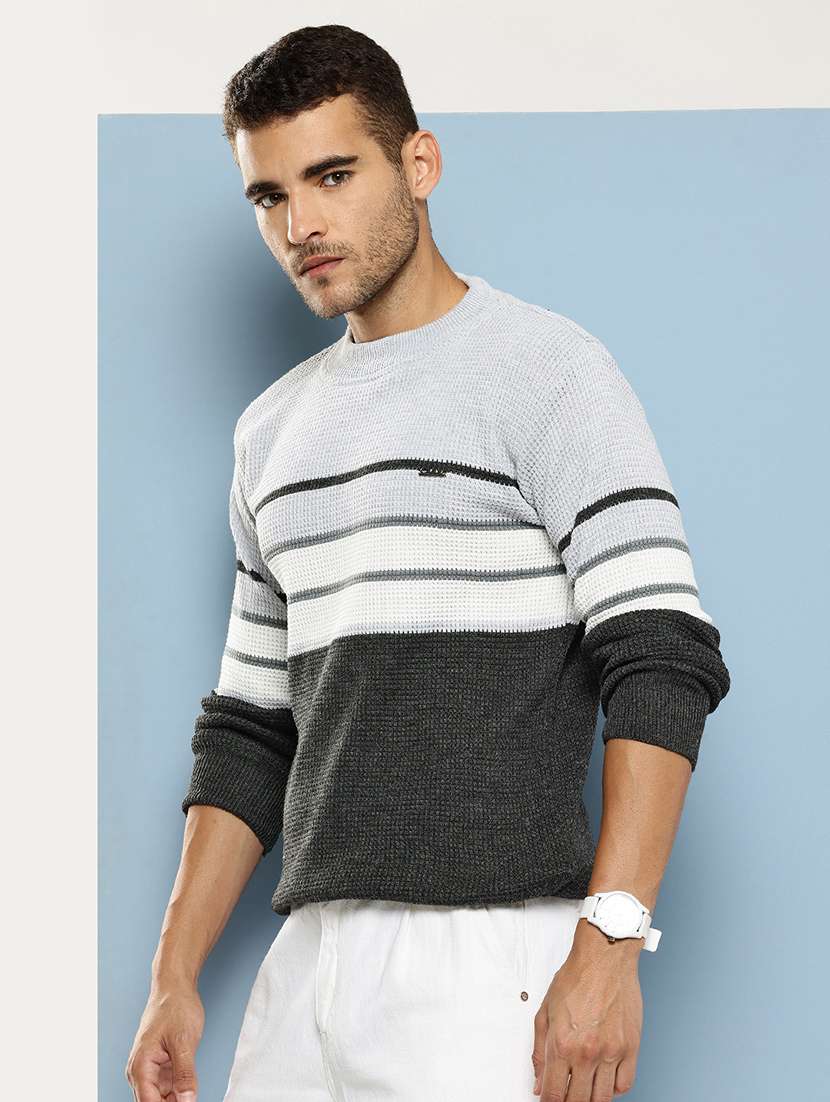 men striped long sleeve regular fit pullover  - 22086575 -  Standard Image - 1