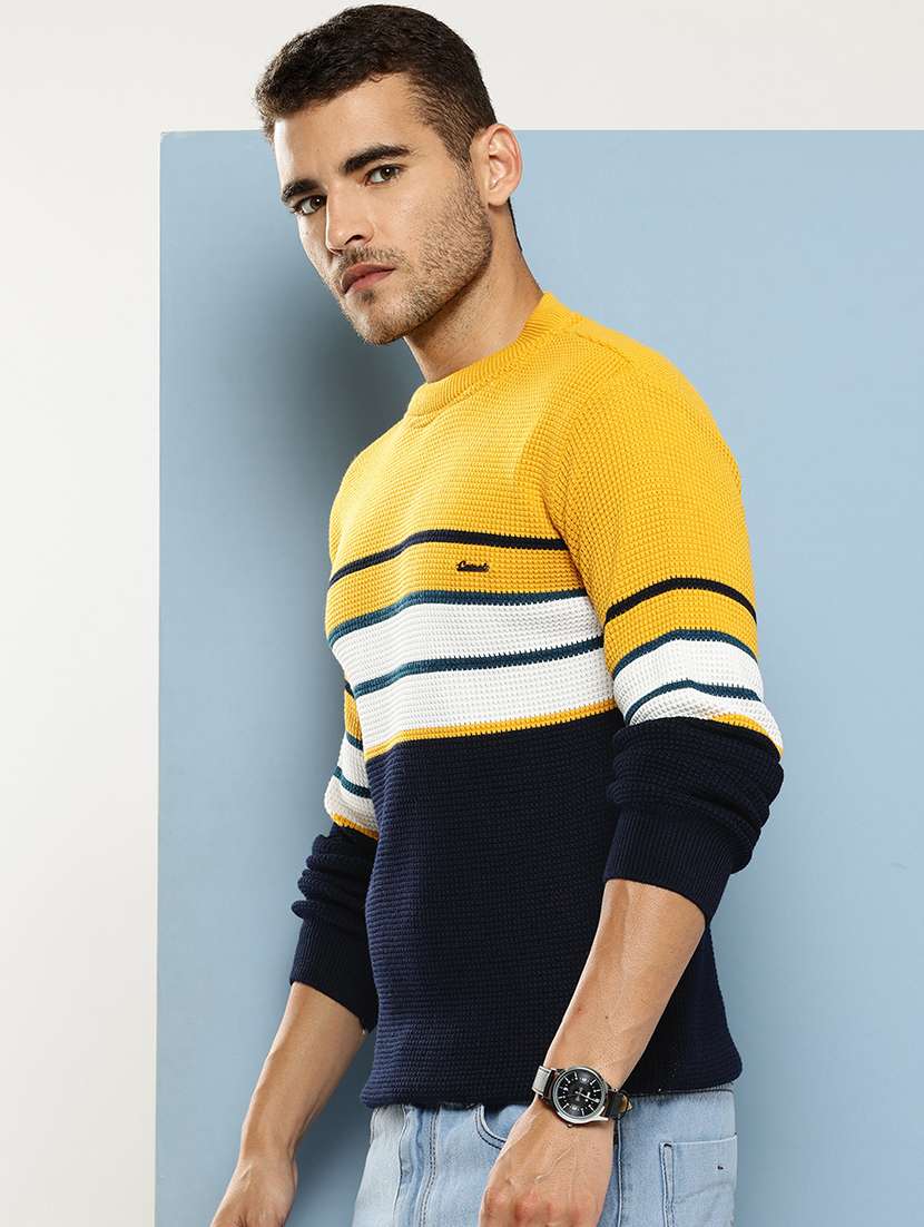 men striped long sleeve regular fit pullover  - 22086577 -  Standard Image - 1
