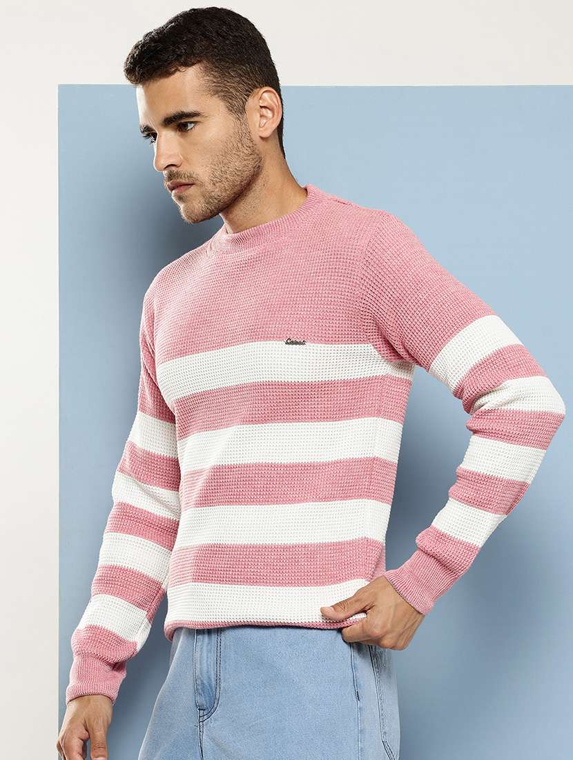men striped long sleeve regular fit pullover  - 22086580 -  Standard Image - 1