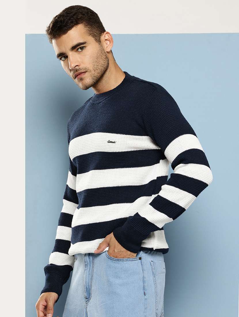 men striped long sleeve regular fit pullover  - 22086581 -  Standard Image - 1