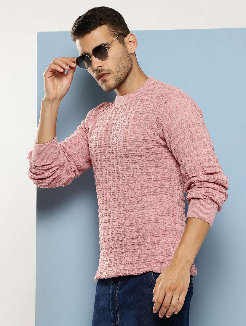 men self design long sleeve regular fit pullover - 22086583 - Zoom Image - 0