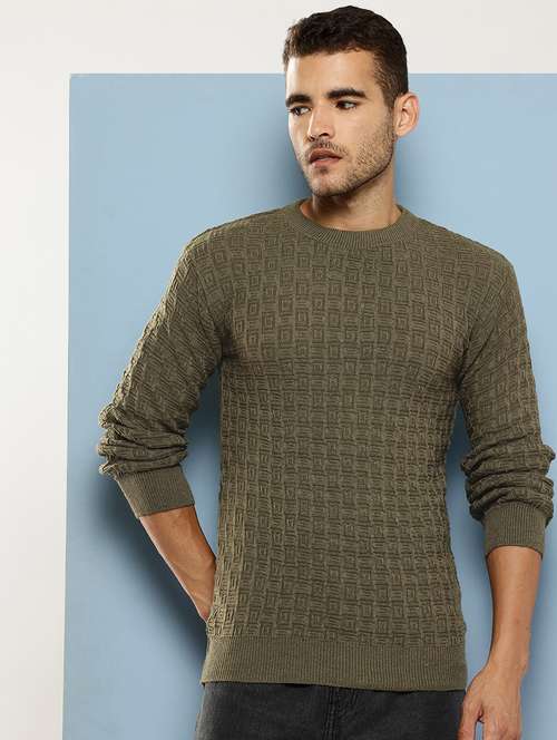 men self design long sleeve regular fit pullover  - 22086584 -  Standard Image - 0