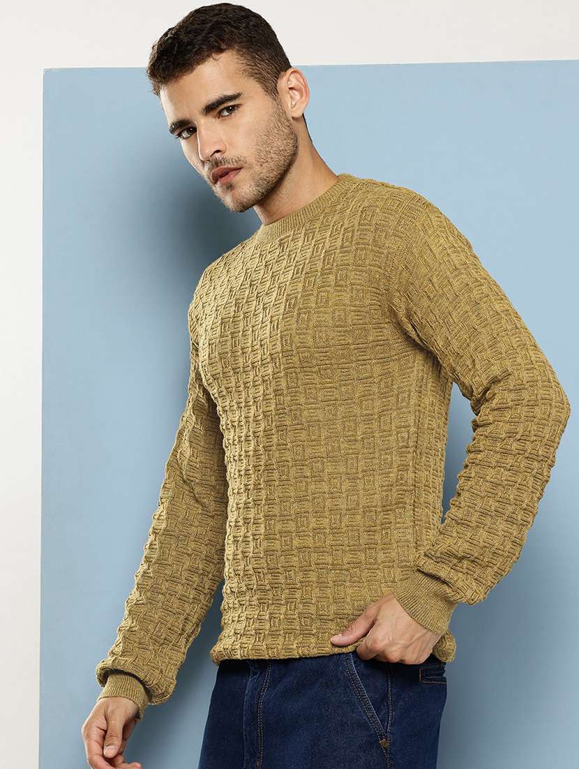 men self design long sleeve regular fit pullover  - 22086585 -  Standard Image - 1