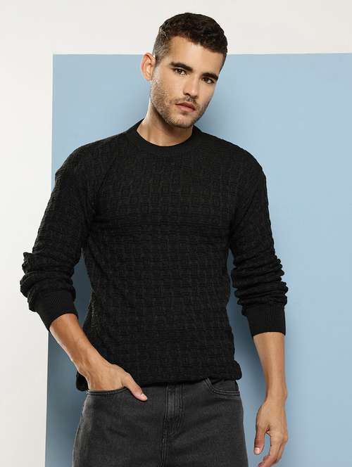 men self design long sleeve regular fit pullover  - 22086587 -  Standard Image - 0