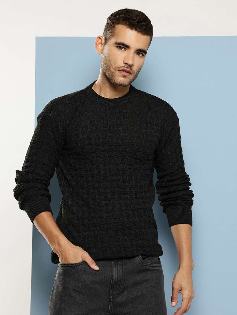 men self design long sleeve regular fit pullover  - 22086587 -  Zoom Image - 0
