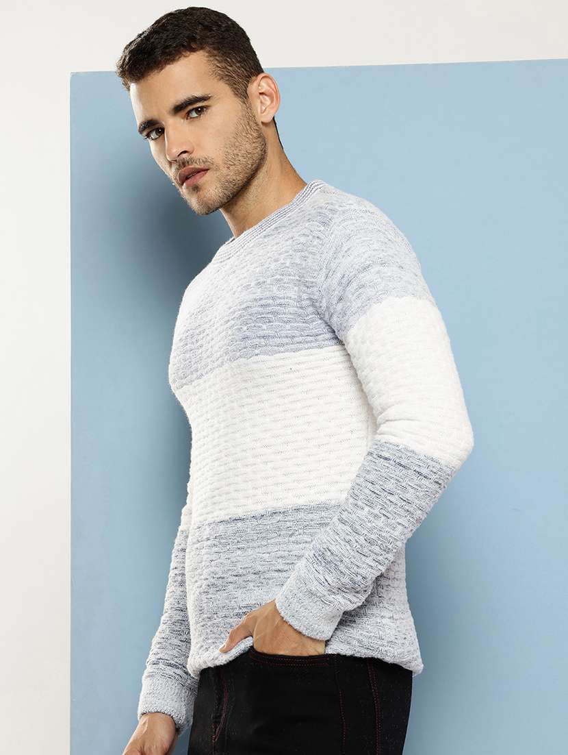 men self design long sleeve regular fit pullover - 22086589 - Standard Image - 1