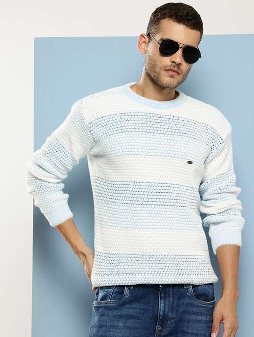 men self design long sleeve regular fit pullover - 22086592 - Standard Image - 0