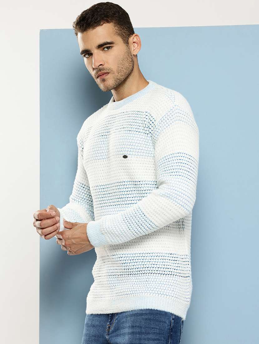 men self design long sleeve regular fit pullover - 22086592 - Standard Image - 1