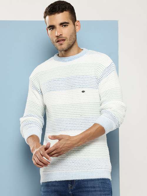 men self design long sleeve regular fit pullover - 22086595 - Standard Image - 0