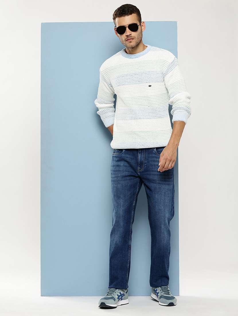 men self design long sleeve regular fit pullover - 22086595 - Standard Image - 4