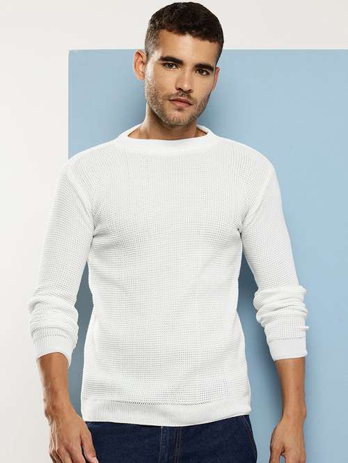 men self design long sleeve regular fit pullover - 22086598 - Standard Image - 0
