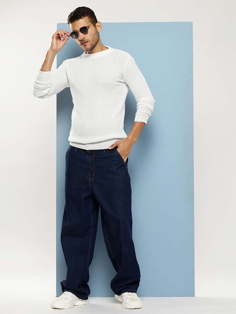 men self design long sleeve regular fit pullover - 22086598 - Standard Image - 4