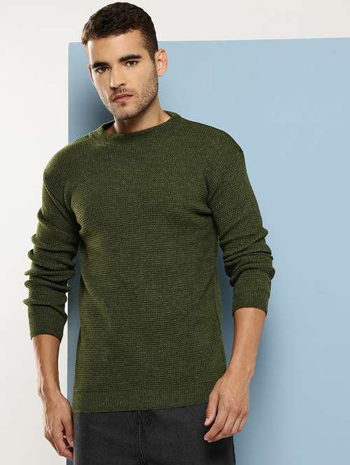 men self design long sleeve regular fit pullover - 22086601 - Standard Image - 0