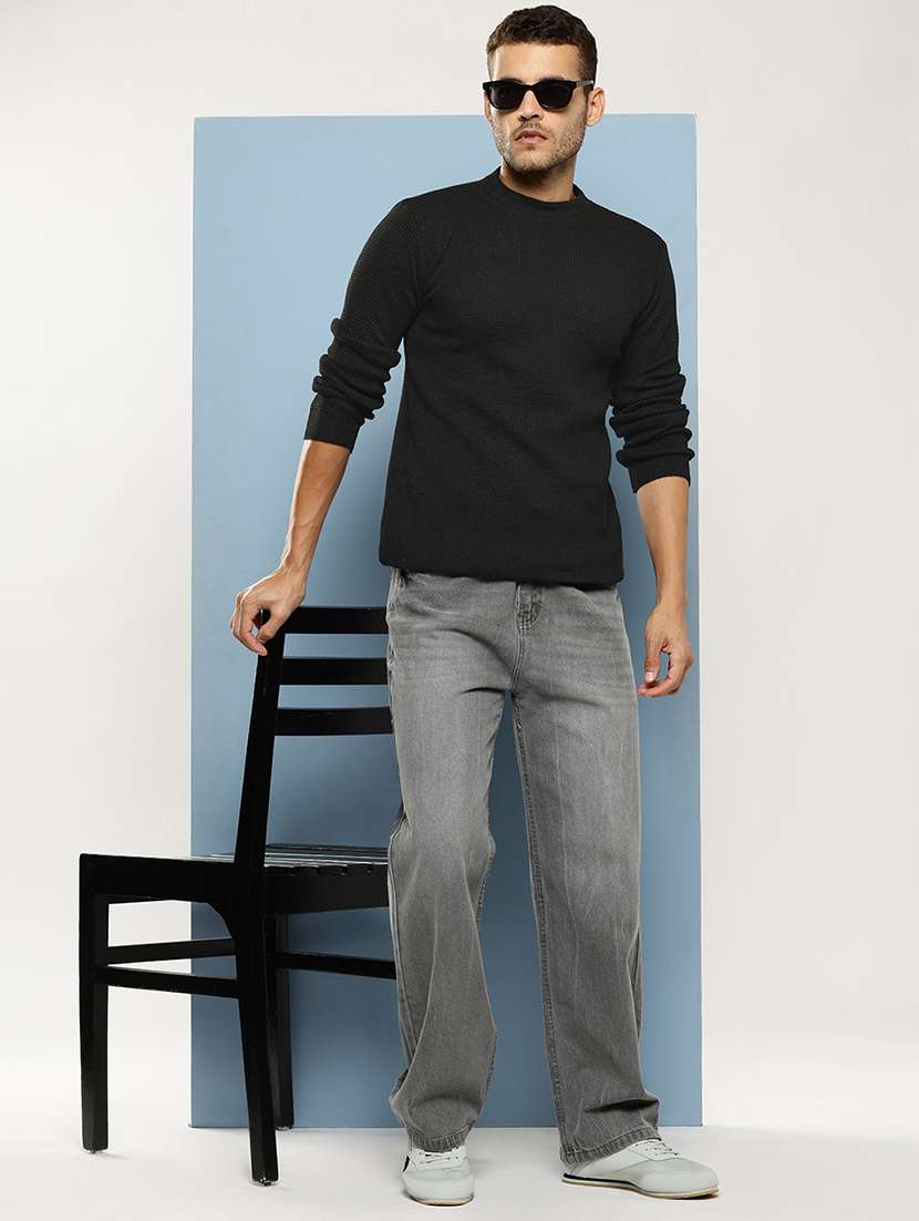 men self design long sleeve regular fit pullover - 22086603 - Standard Image - 4
