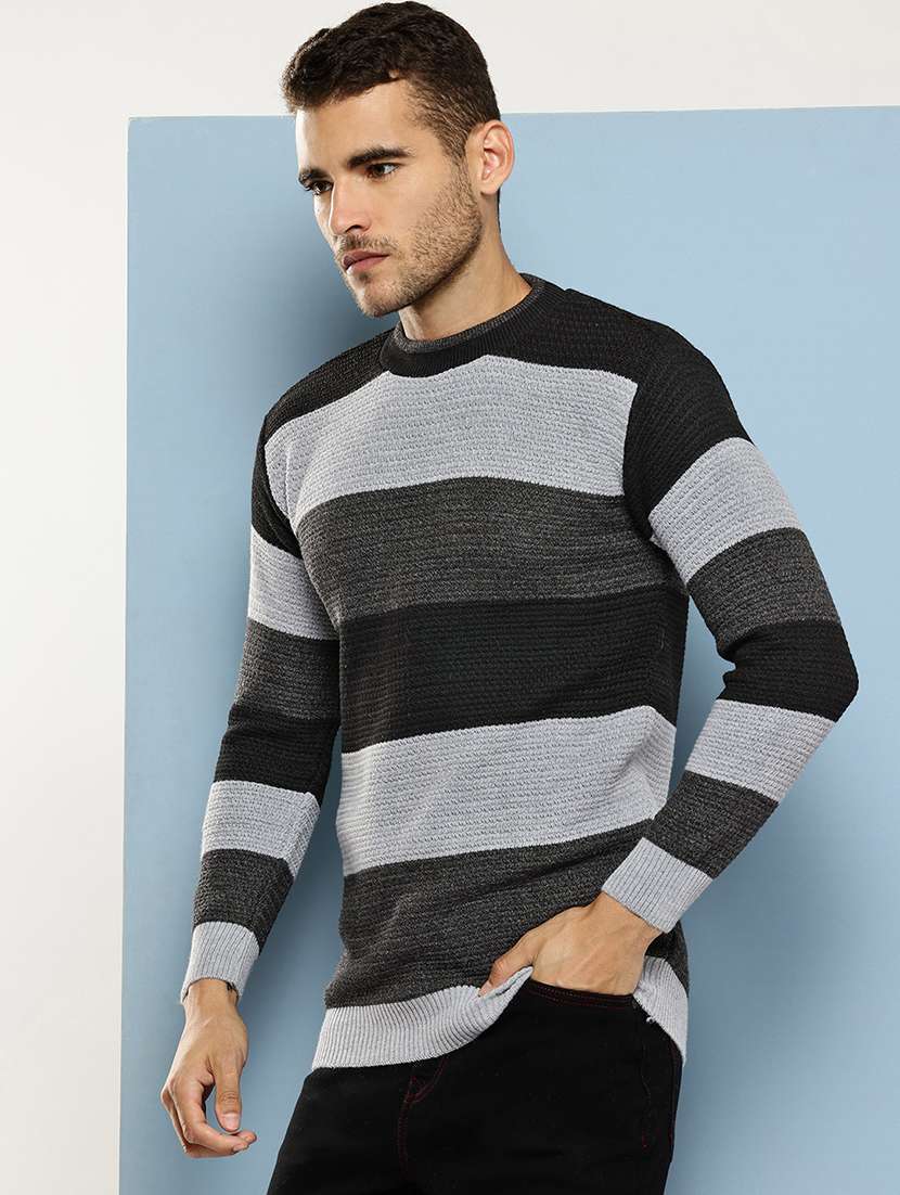men striped long sleeve regular fit pullover  - 22086604 -  Standard Image - 1
