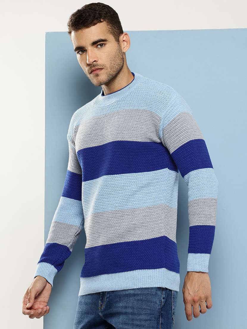 men striped long sleeve regular fit pullover  - 22086608 -  Standard Image - 1