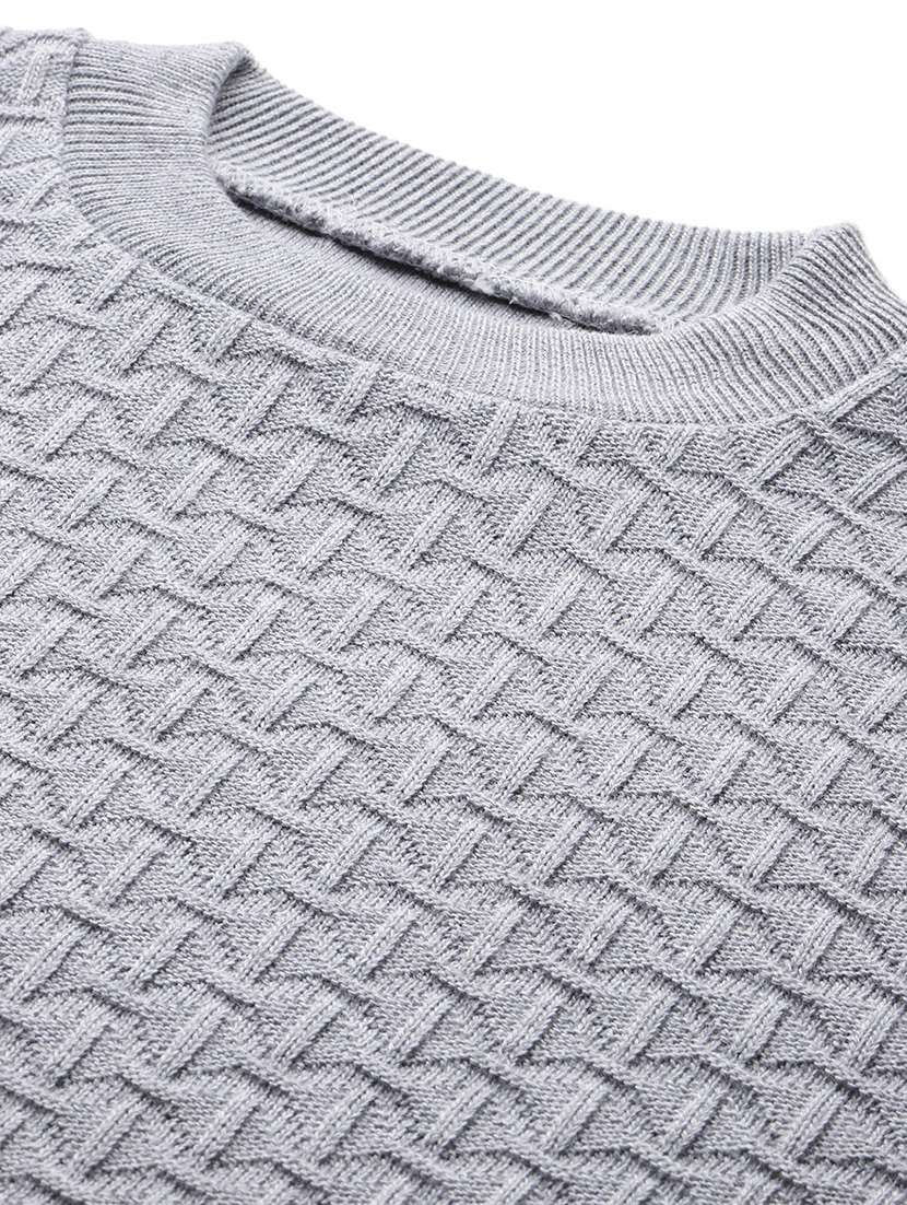 men self design long sleeve regular fit pullover - 22086611 - Standard Image - 4
