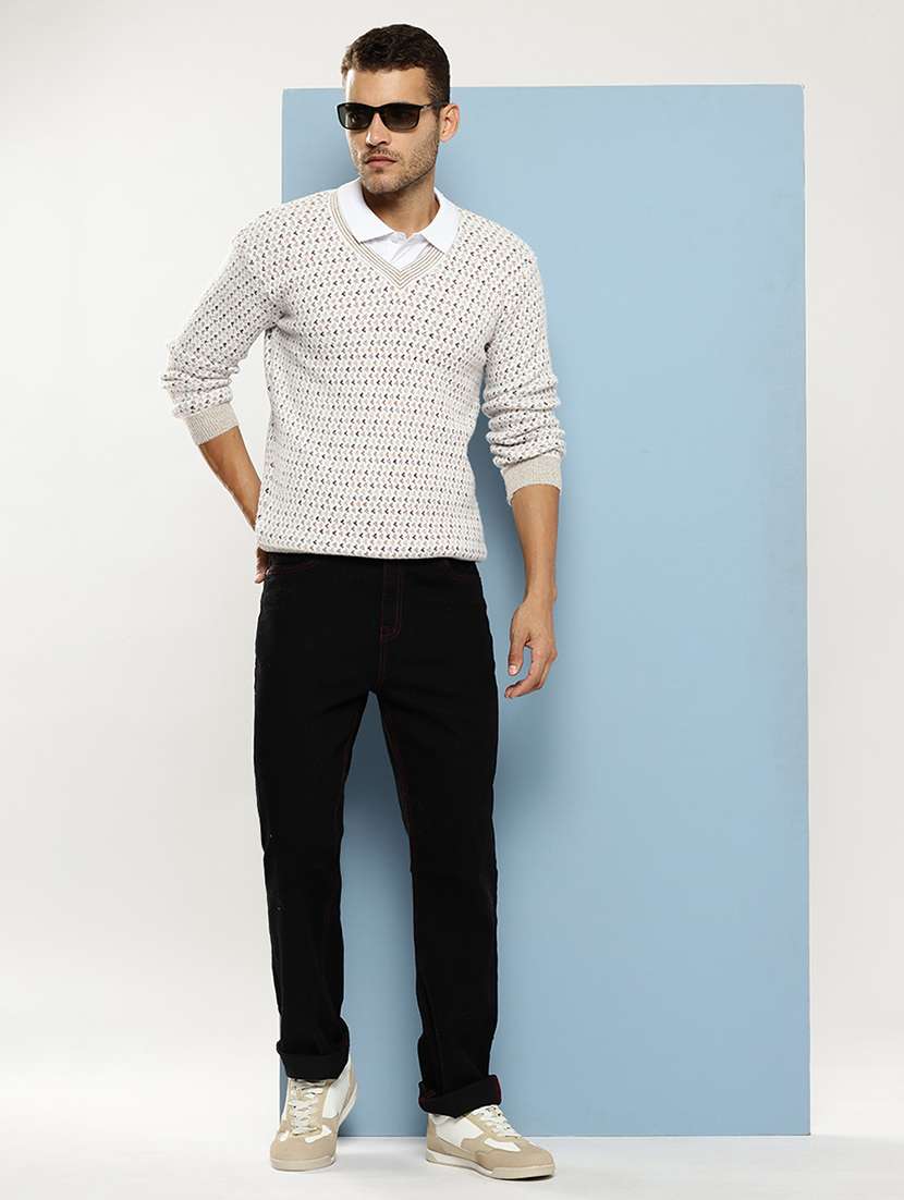 men self design long sleeve regular fit pullover - 22086614 - Standard Image - 4