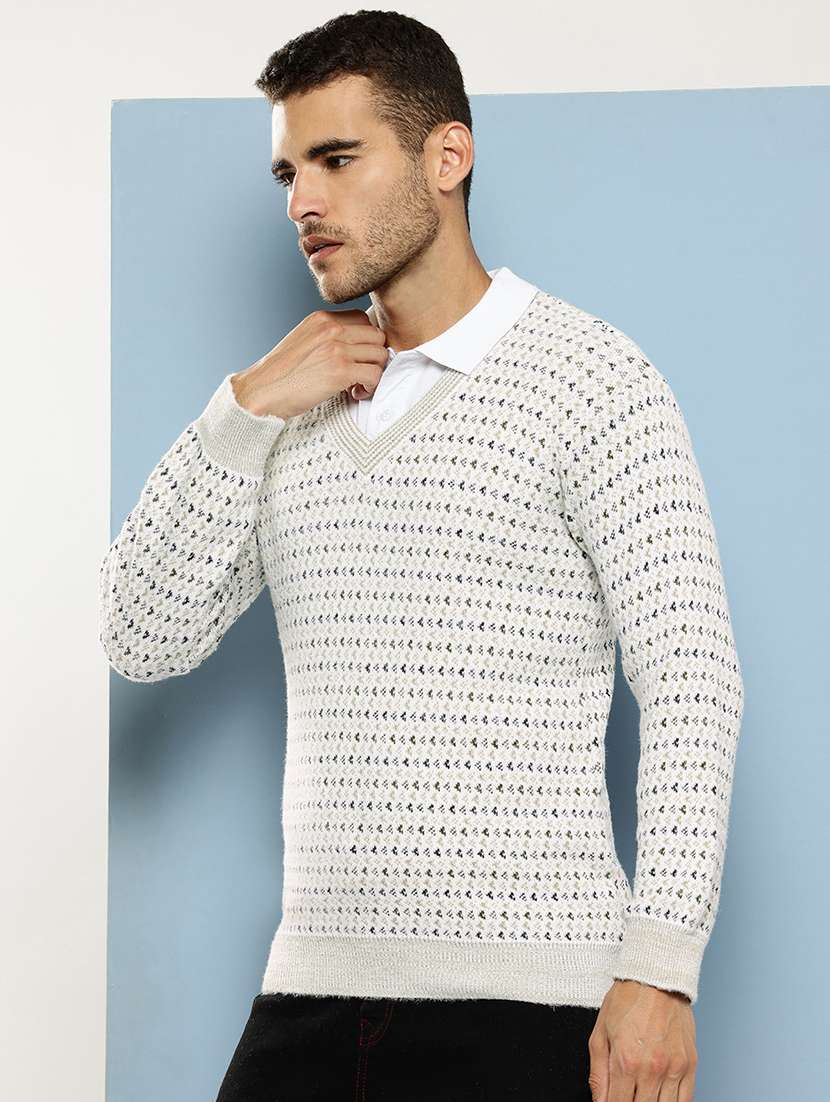 men self design long sleeve regular fit pullover  - 22086615 -  Standard Image - 1
