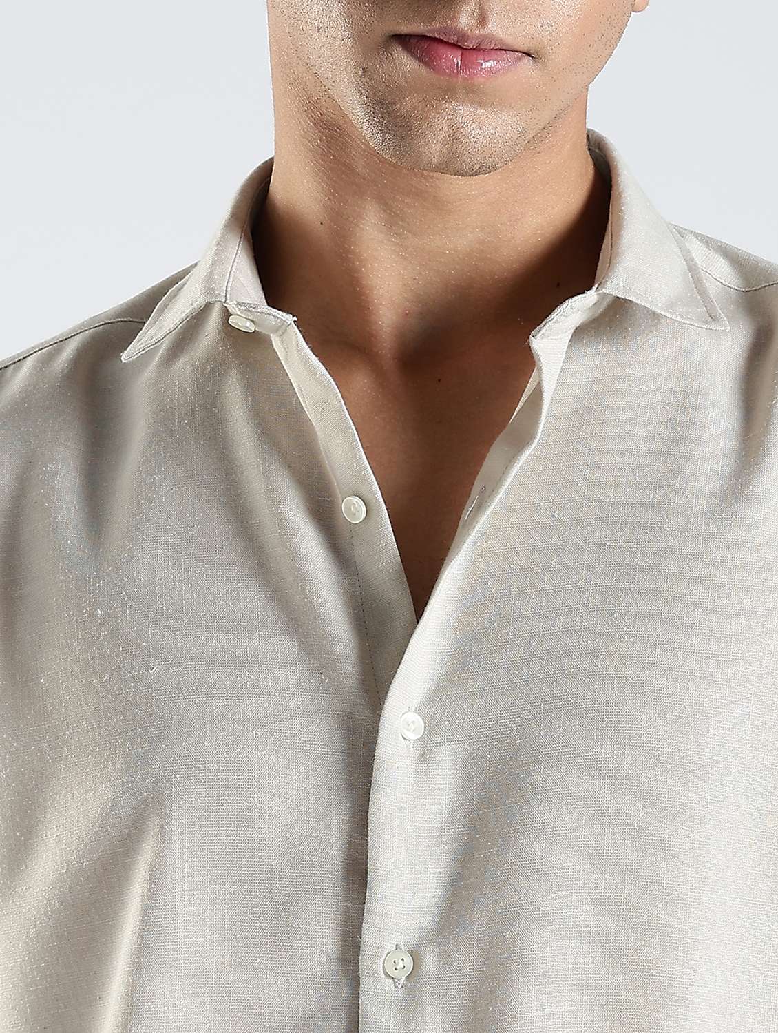 men solid long sleeve slim fit casual shirt - 22086619 -  Standard Image - 4