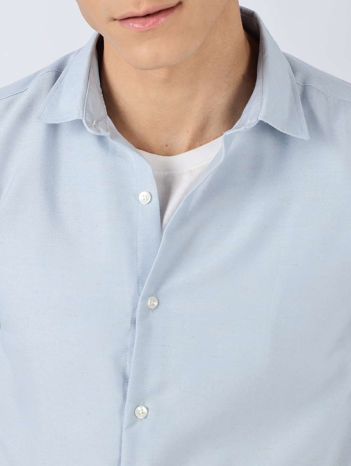 men solid long sleeve slim fit casual shirt - 22086621 -  Standard Image - 4