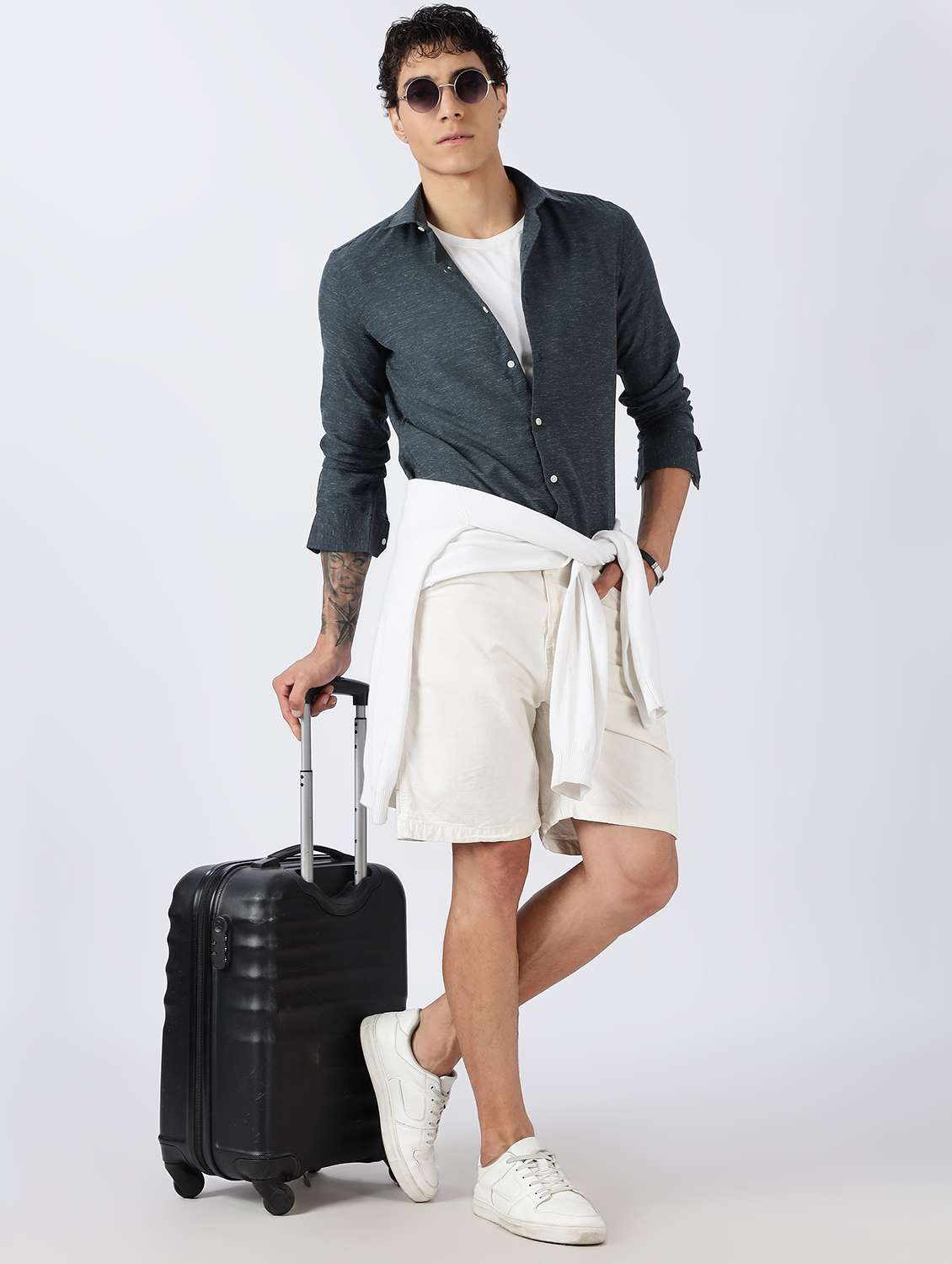 men solid long sleeve slim fit casual shirt - 22086629 -  Standard Image - 4