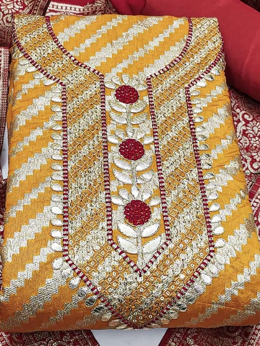 women self design embroidered unstitched suit set - 22086663 -  Standard Image - 4