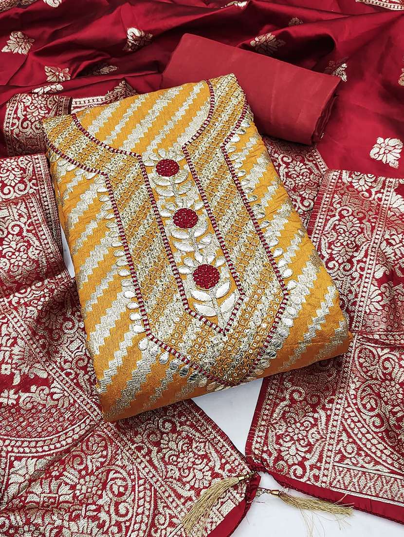 women self design embroidered unstitched suit set - 22086667 -  Standard Image - 1