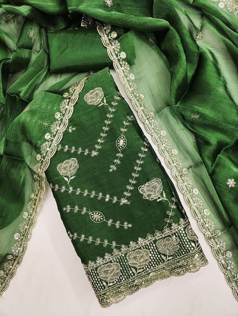 women solid wiith work embroidered unstitched suit set - 22086671 -  Standard Image - 1