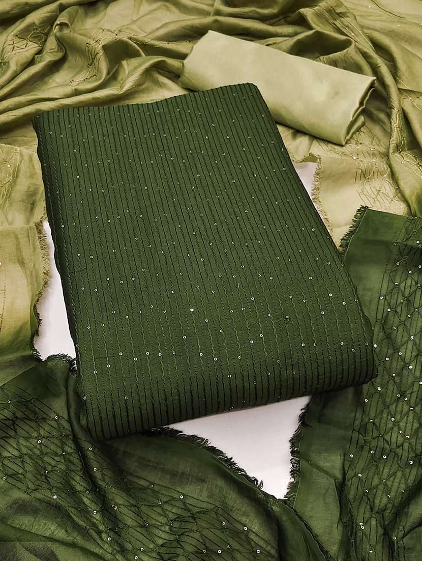 women solid wiith work embroidered unstitched suit set - 22086686 -  Standard Image - 4