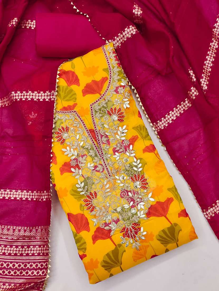 women floral embroidered unstitched suit set - 22086688 -  Standard Image - 4