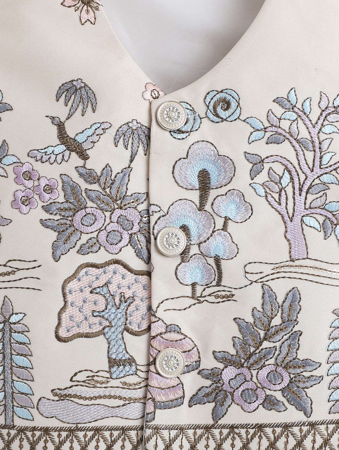 boys embroidered shirt and trouser with wasitcoat set - 22086692 -  Standard Image - 4