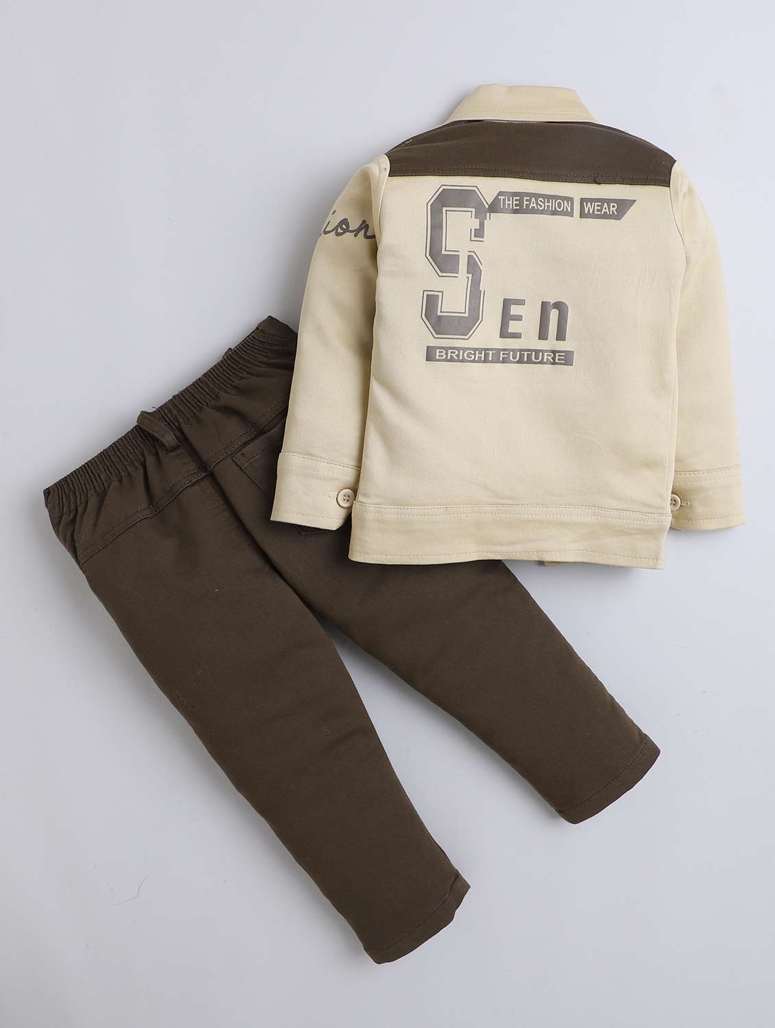 boys printed t-shirt and trouser with jacket set - 22086693 -  Standard Image - 1